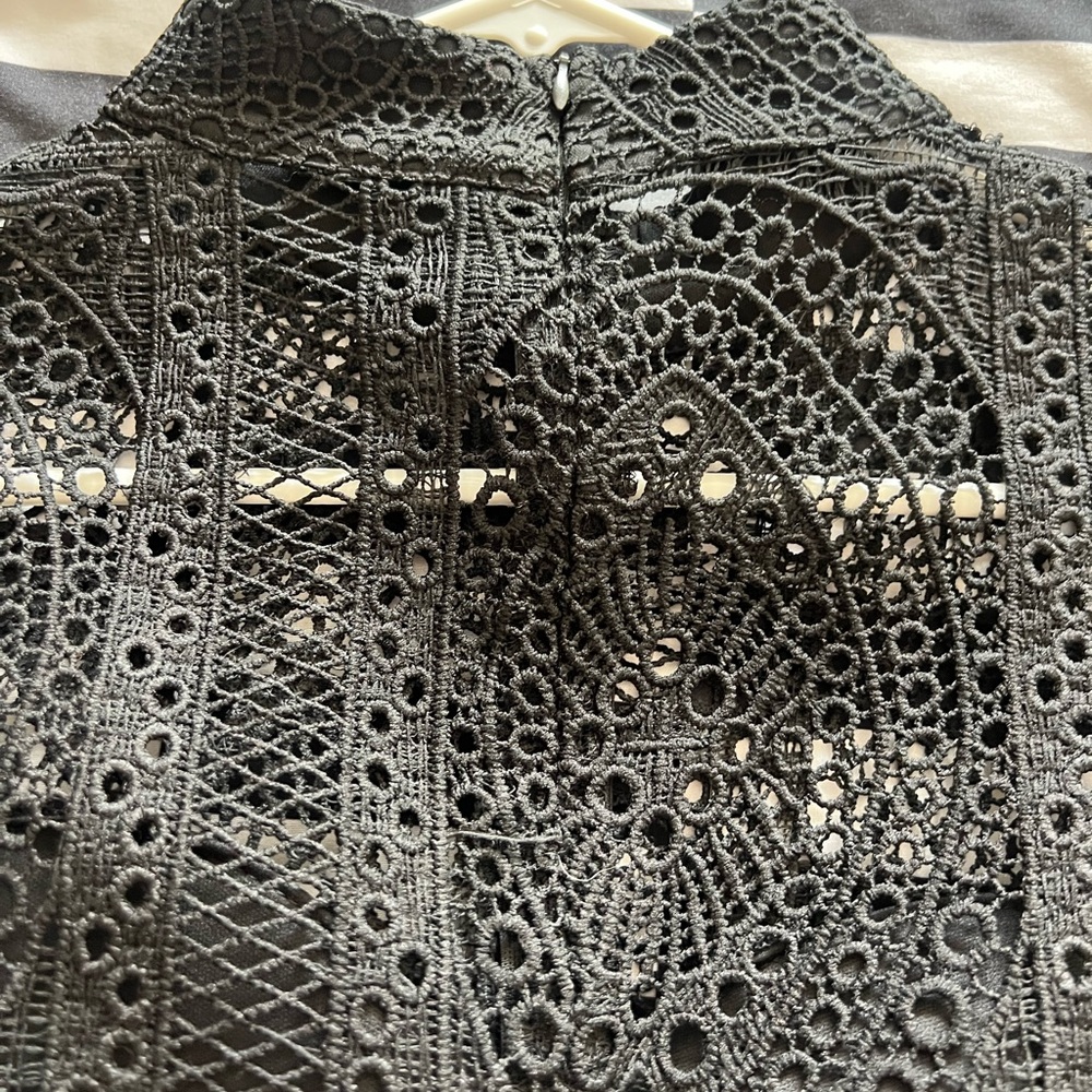 Blithe Large Black Crochet Romper - image 7